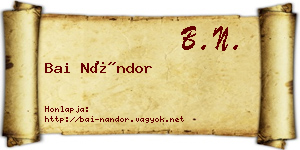 Bai Nándor névjegykártya
