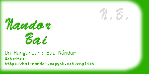 nandor bai business card